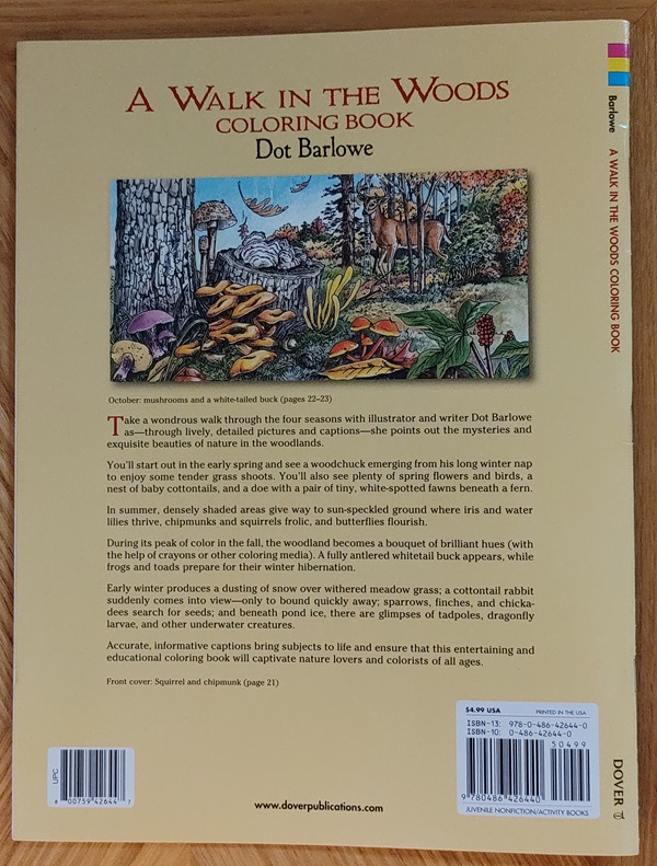 A Walk in the Woods Coloring Book Back Cover