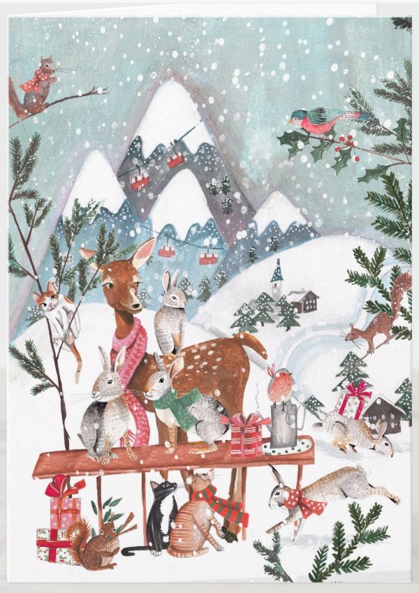 Winter Woodland Animal Holiday Card