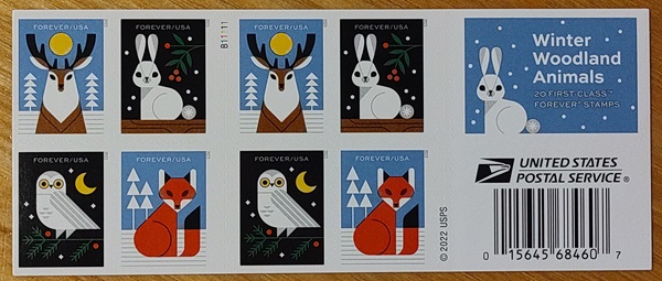 Winter Woodland Animals Stamps Booklet